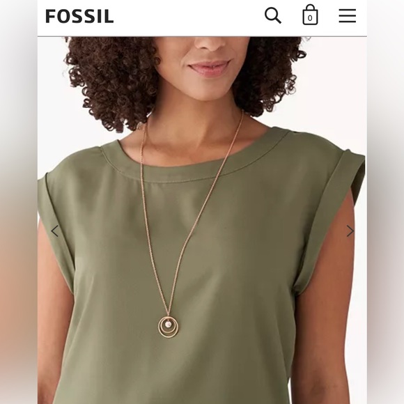 NWT Rose Gold Fossil Necklace - Picture 6 of 7